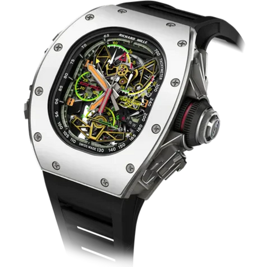 RM 50-02 Tourbillon Split-Seconds Chronograph ACJ Rubber Strap Titanium-Aluminum Alloy Case Ceramic Bezel