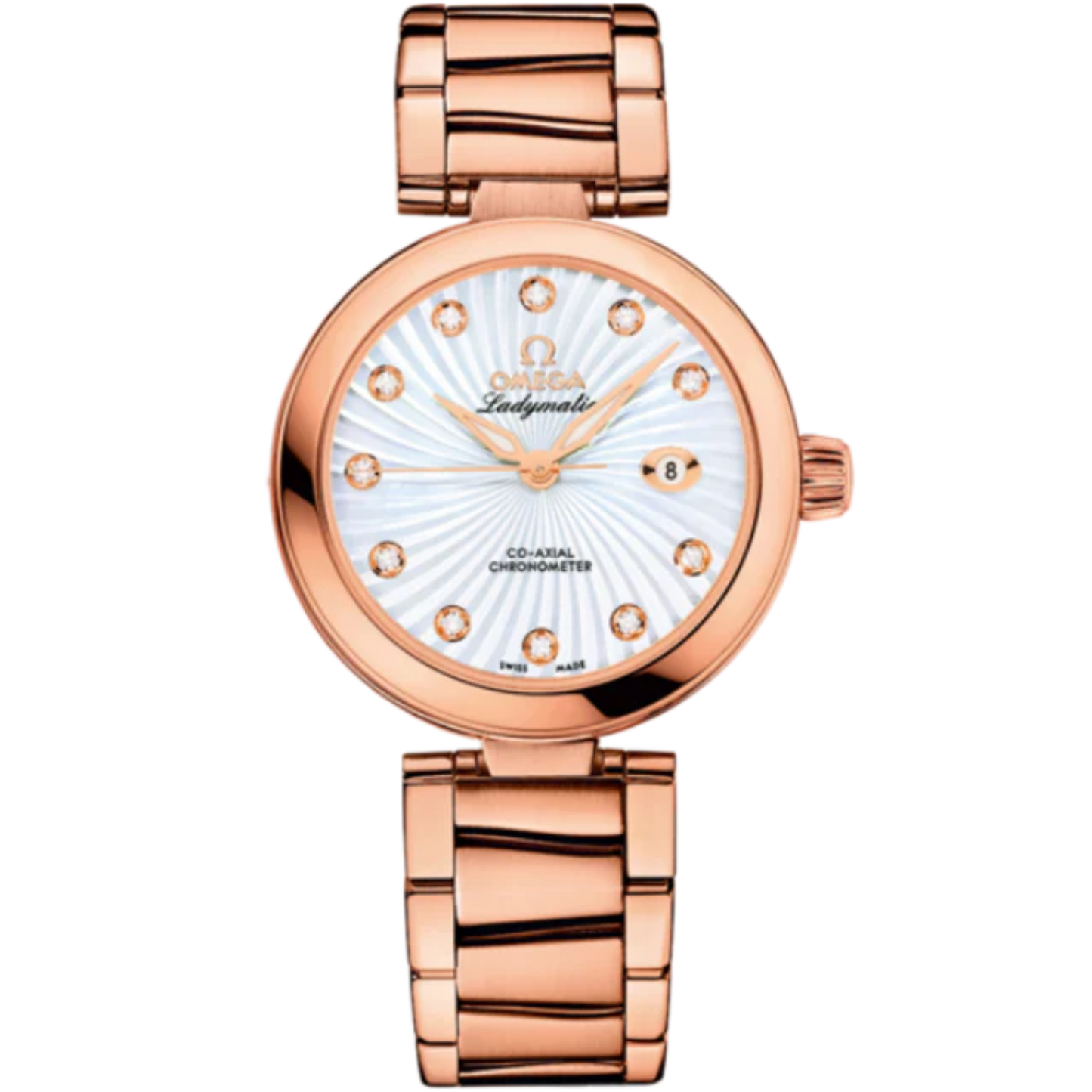 DE VILLE LADYMATIC 34 MM RED GOLD WITH MOTHER OF PEARL DIAL