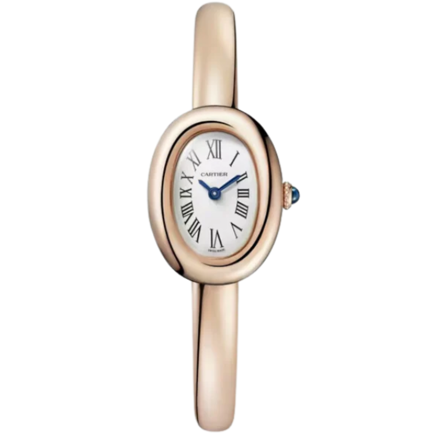 BAIGNOIRE DE CARTIER 25 MM 18K ROSE GOLD WITH SILVER DIAL SIZE 16