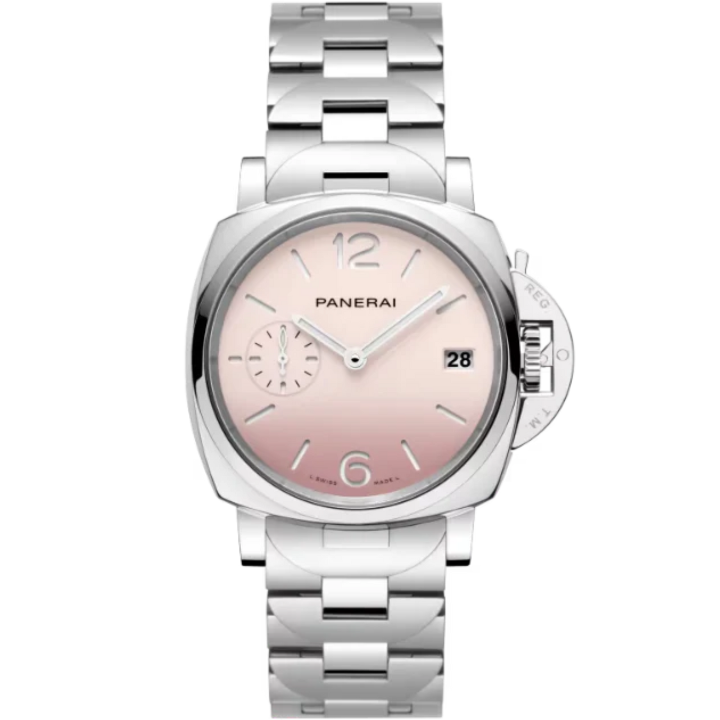 LUMINOR DUE PASTELLO PAM01319 38 MM STAINLESS STEEL WITH PINK DIAL