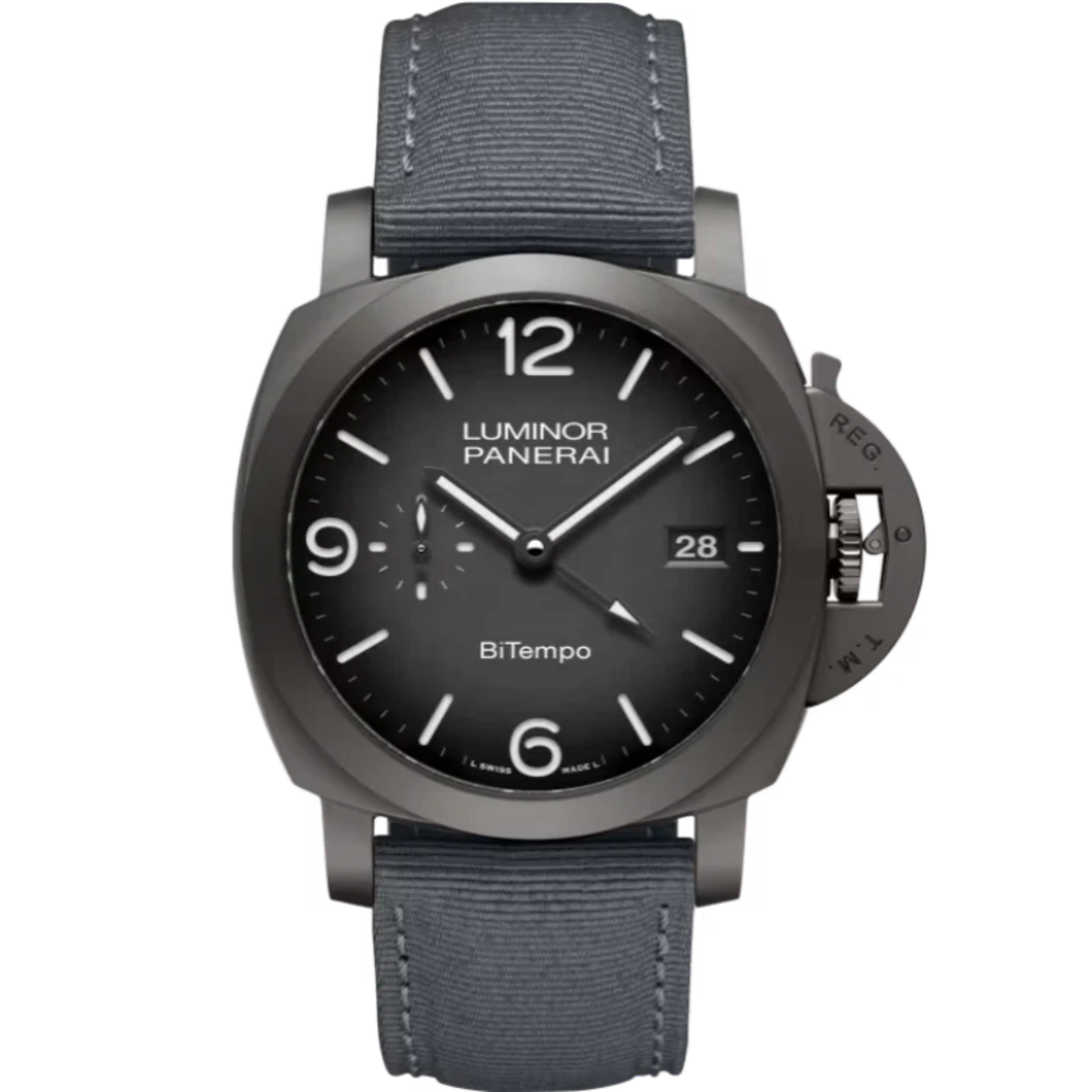 LUMINOR BITEMPO NEW YORK PAM01467 44 MM TITANIUM - DLC WITH BLACK DIAL