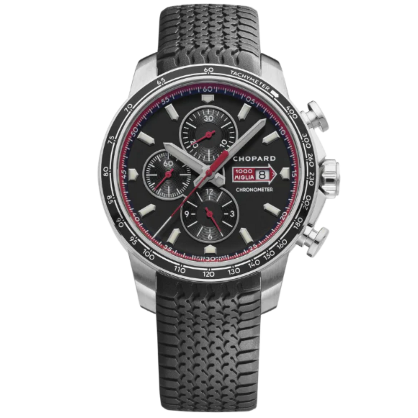 MILLE MIGLIA GTS CHRONO 44 MM LUCENT STEEL™ WITH BLACK DIAL