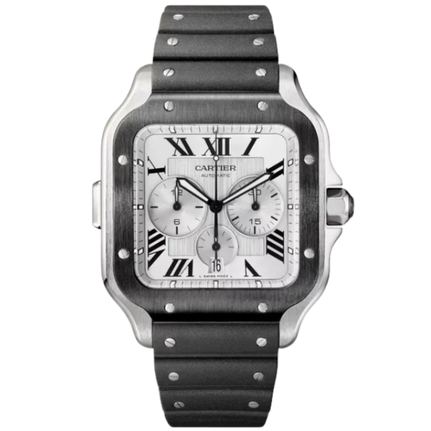 SANTOS 43 MM DE CARTIER CHRONOGRAPH SILVER STAINLESS STEEL