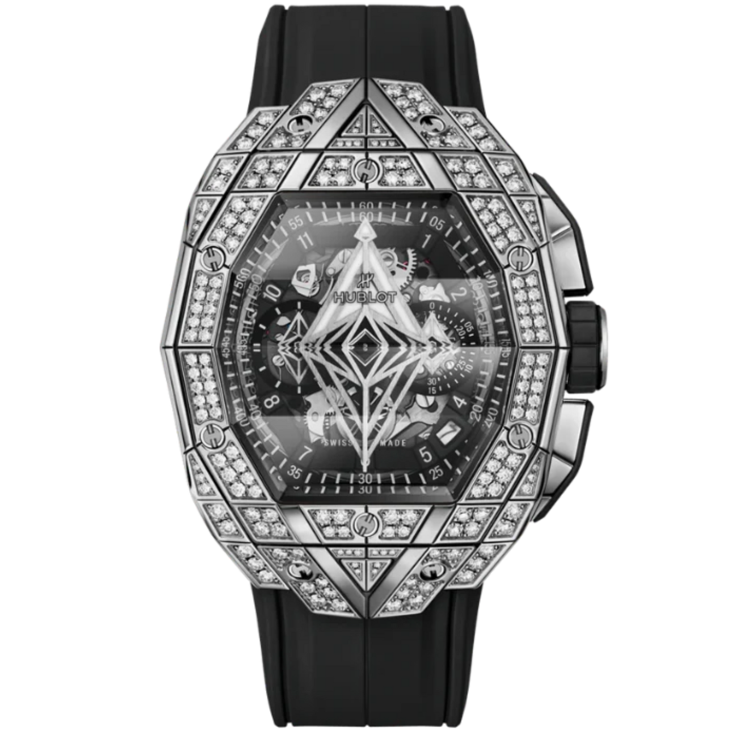 SPIRIT OF BIG BANG 42 MM SANG BLEU TITANIUM PAVÉ