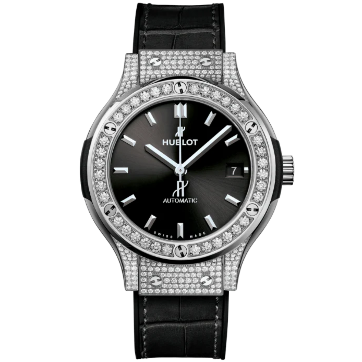 CLASSIC FUSION 3-HANDS 38MM TITANIUM PAVÉ