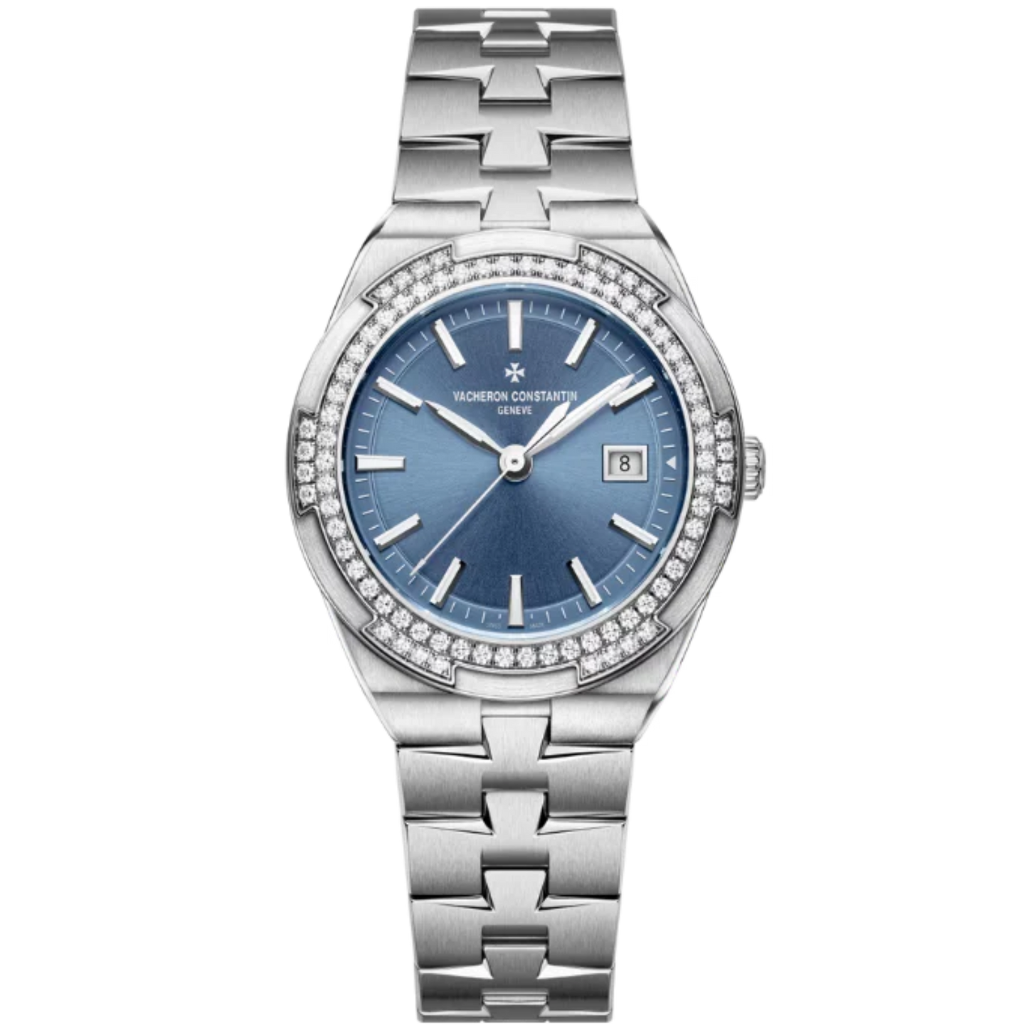 OVERSEAS QUARTZ 33 MM STAINLESS STEEL WITH BLUE BRASS DIAL