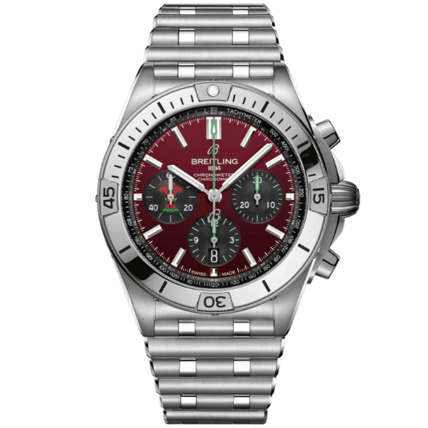CHRONOMAT B01 SIX NATIONS WALES 42 MM STAINLESS STEEL WITH RED DIAL