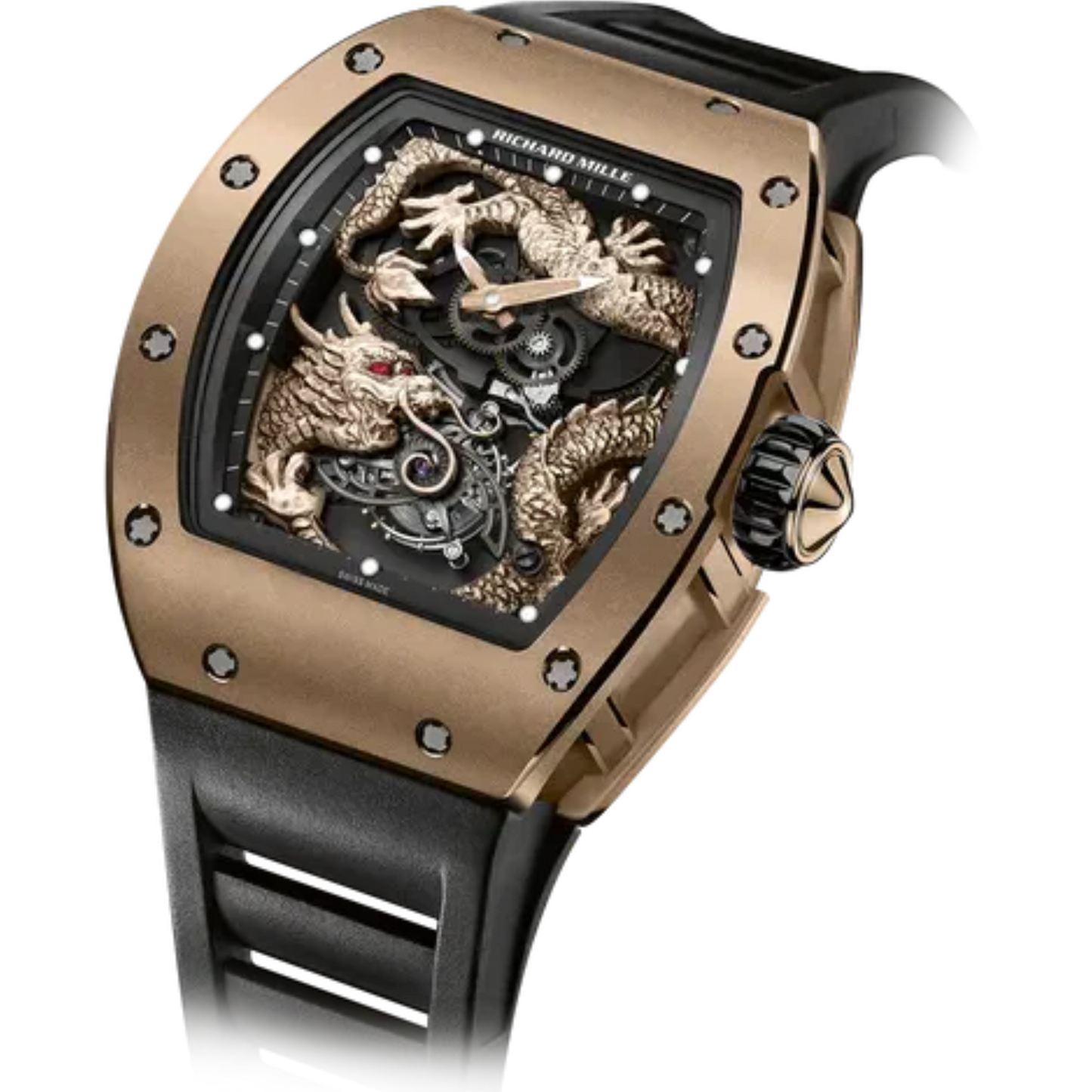 RM 057 Tourbillon Jackie Chan Rubber Strap Red Gold Dial Red Gold Case