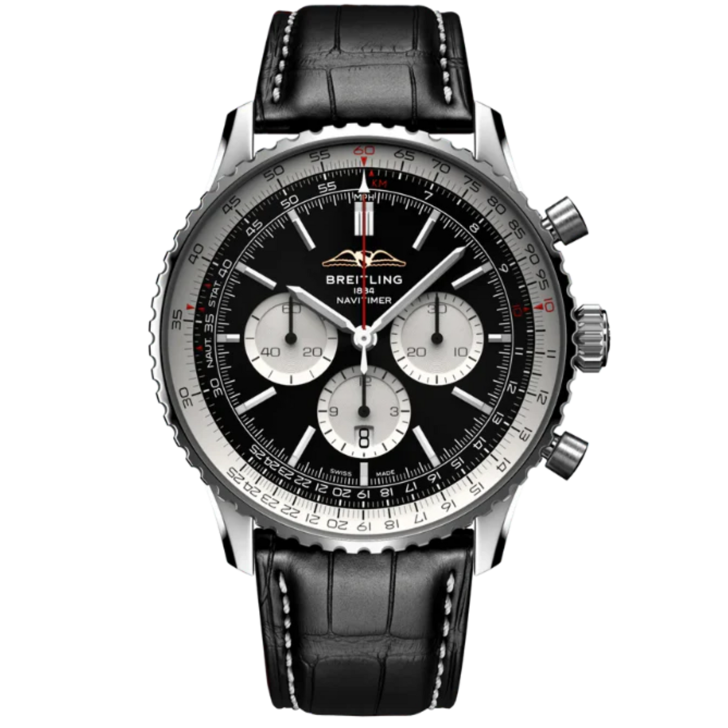 NAVITIMER B01 CHRONOGRAPH 46 MM STAINLESS STEEL WITH BLACK DIAL