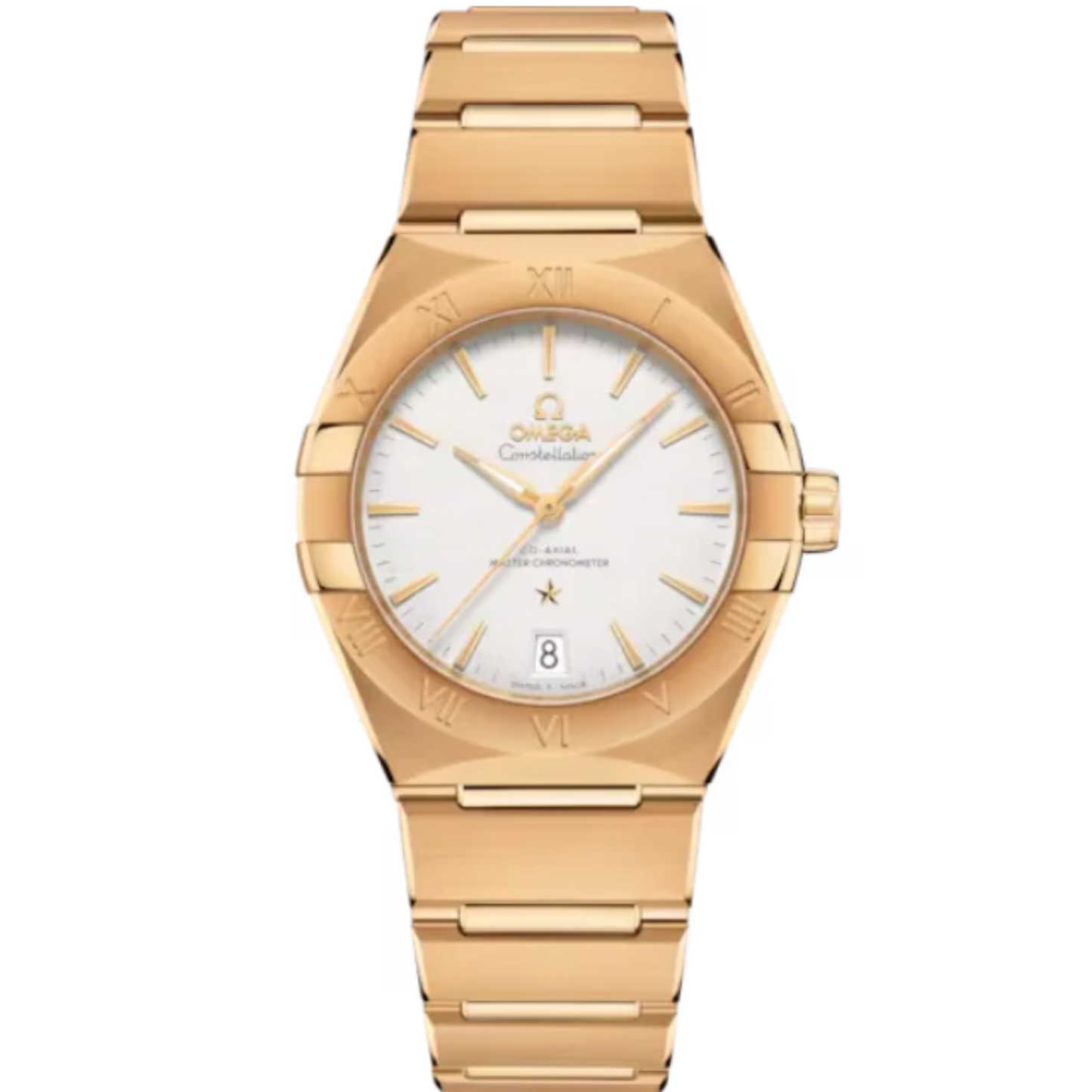 CONSTELLATION 36 MM YELLOW GOLD WITH SILVER DIAL