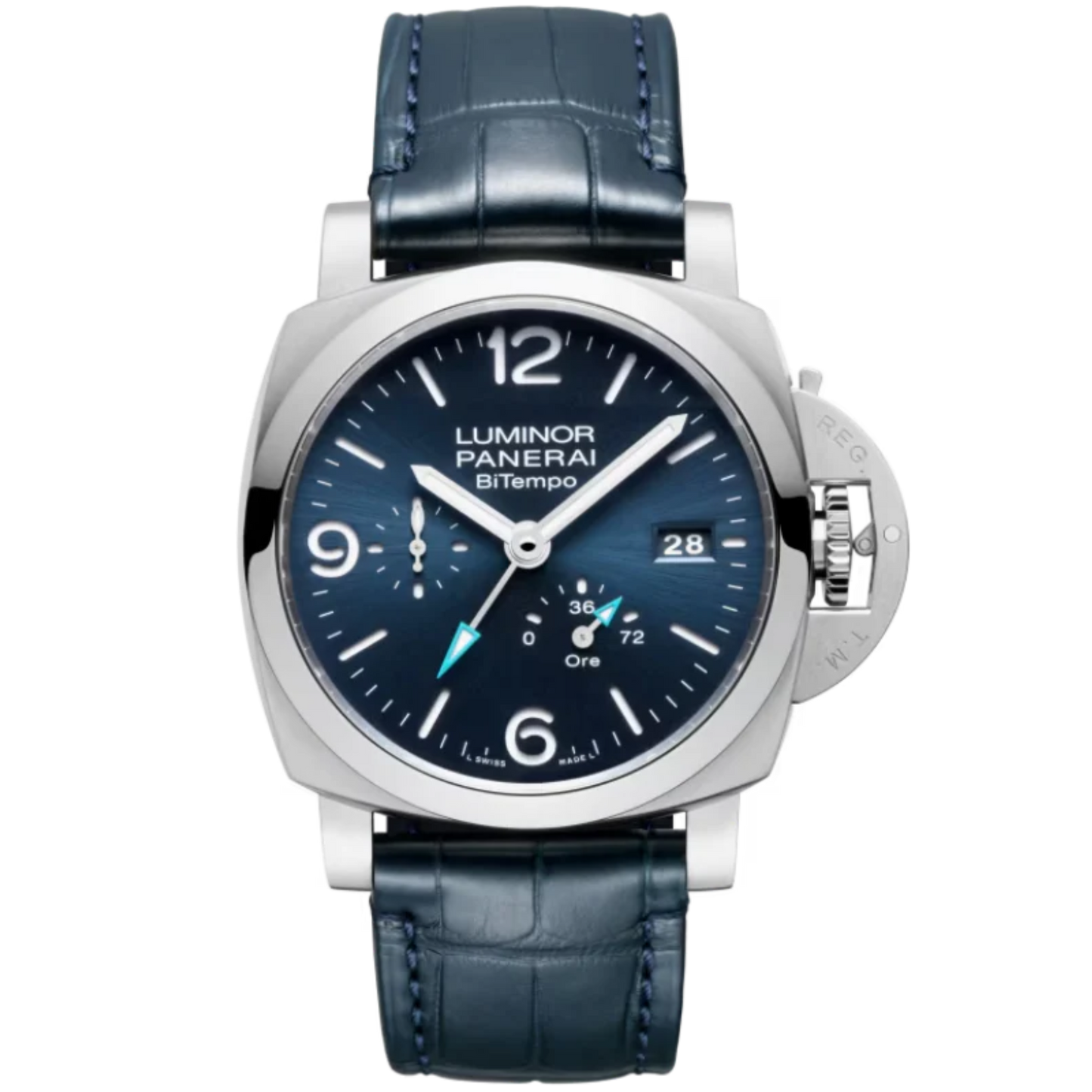 LUMINOR BITEMPO PAM01361 44 MM STAINLESS STEEL WITH BLUE DIAL