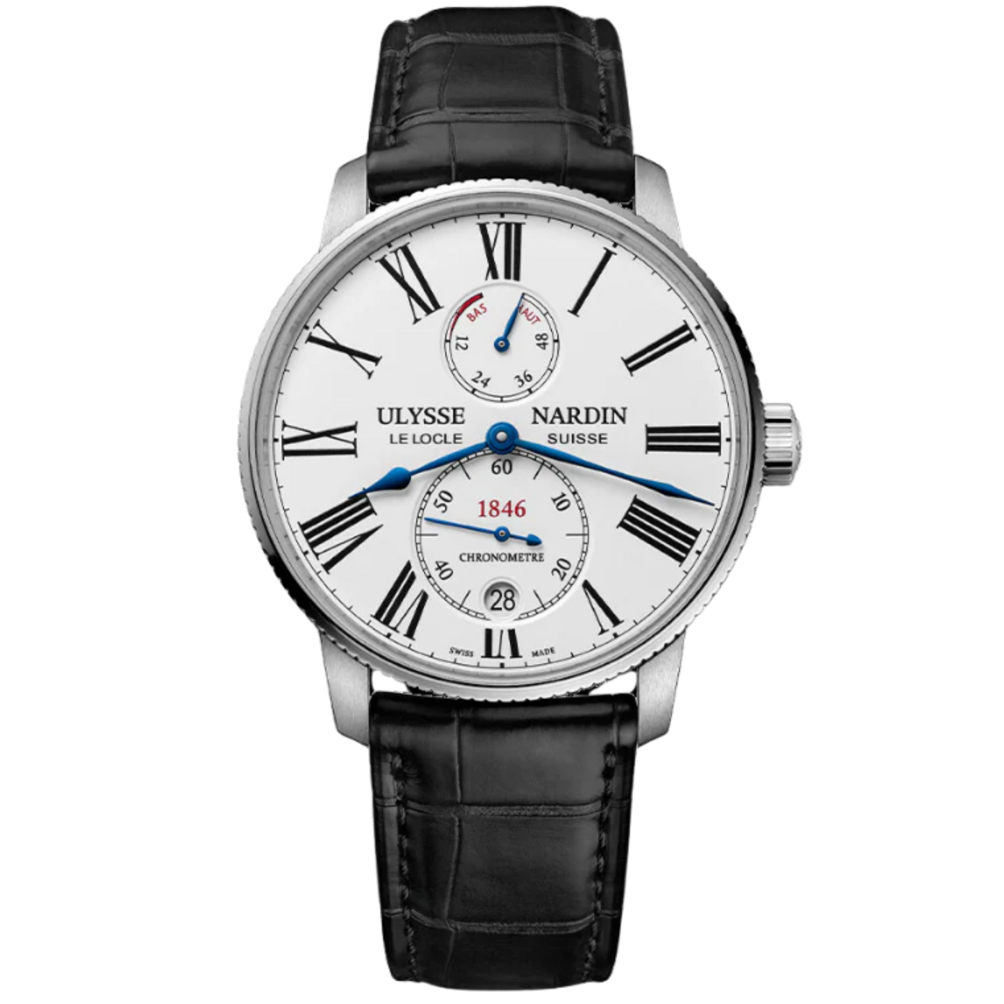 MARINE TORPILLEUR 42 MM STAINLESS STEEL WITH WHITE DIAL