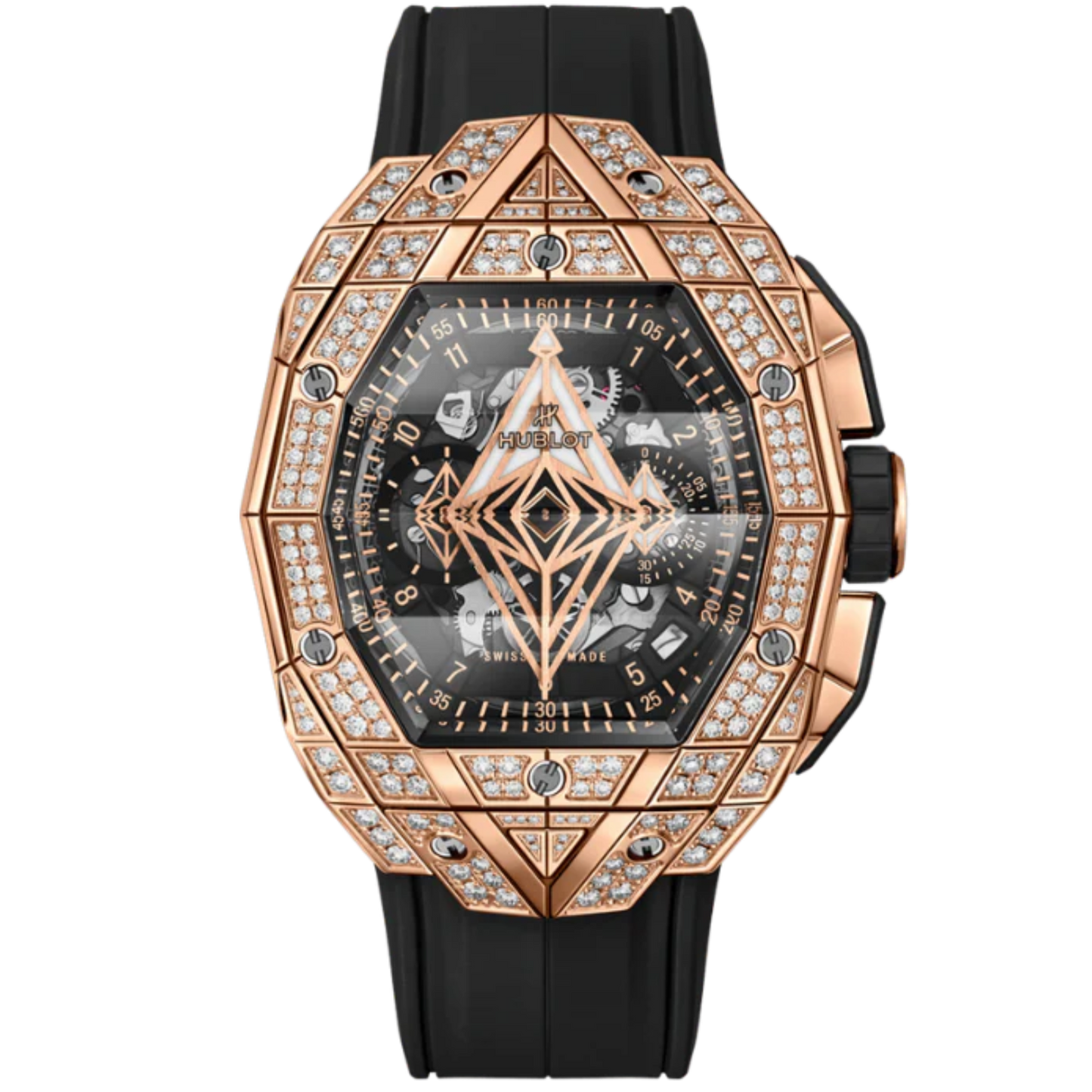 SPIRIT OF BIG BANG 42 MM SANG BLEU KING GOLD PAVÉ