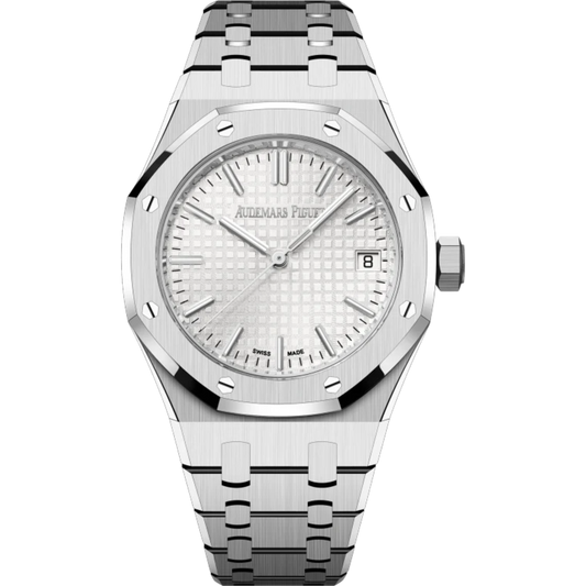 Royal Oak Selfwinding 50th Anniversary 37MM Stainless Steel Bracelet Silver-Toned Dial With Grande Tapisserie Pattern Stainless Steel Case