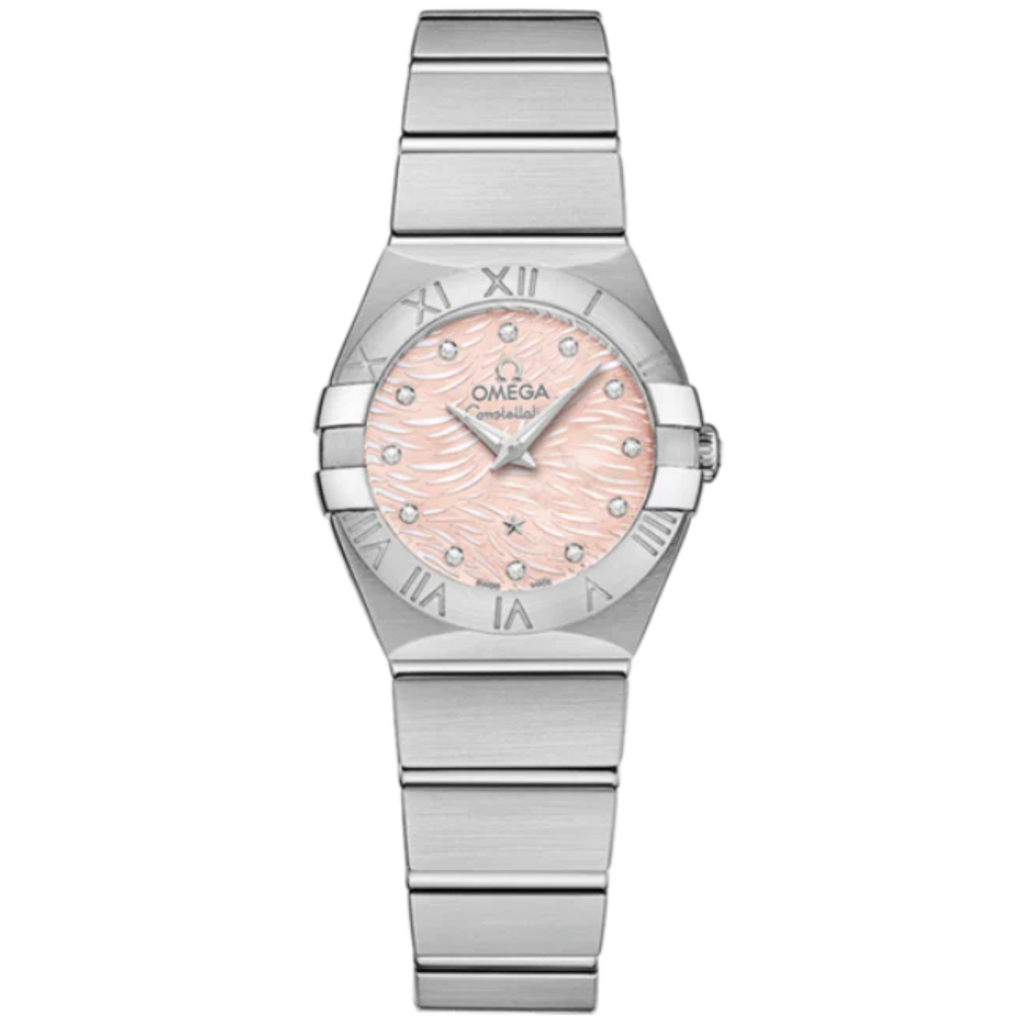 CONSTELLATION 24 MM WHITE GOLD WITH PINK MOTHER OF PEARL DIAL