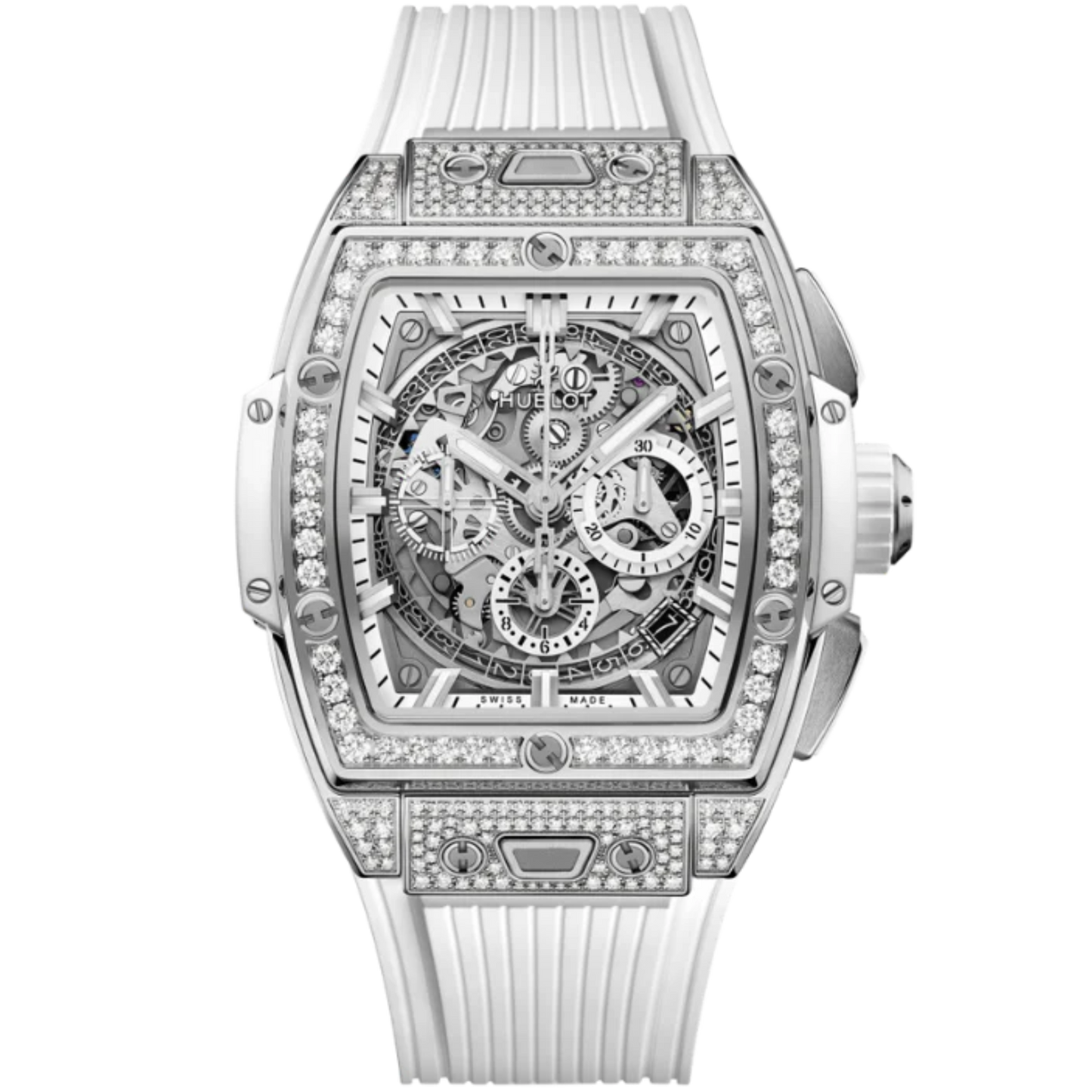 SPIRIT OF BIG BANG 42 MM TITANIUM WHITE PAVÉ