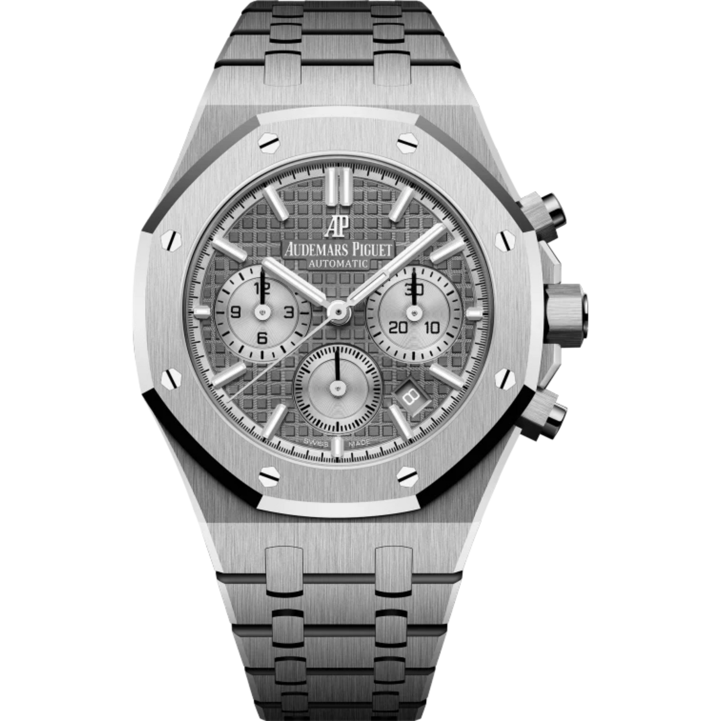 Royal Oak Selfwinding Chronograph 38MM Stainless Steel Bracelet Ruthénium-Toned Dial With Grande Tapisserie Pattern Stainless Steel Case