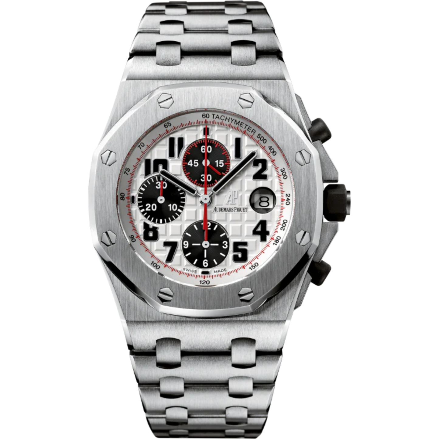Royal Oak Offshore Chronograph 42MM Stainless Steel Bracelet Silver Dial With Méga Tapisserie Pattern Stainless Steel Case