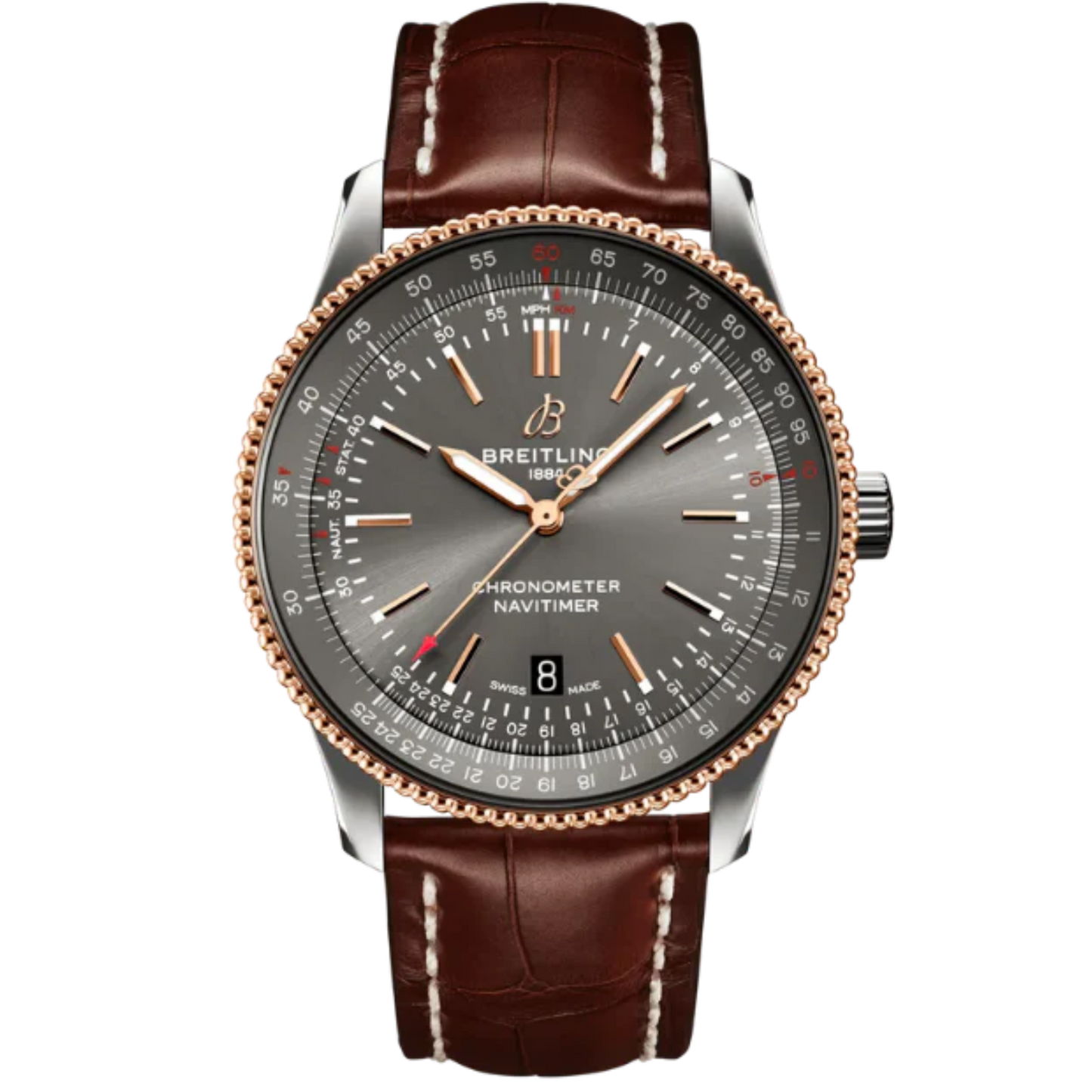 NAVITIMER AUTOMATIC 41 MM STAINLESS STEEL & 18K ROSE GOLD WITH ANTHRACITE GRAY DIAL