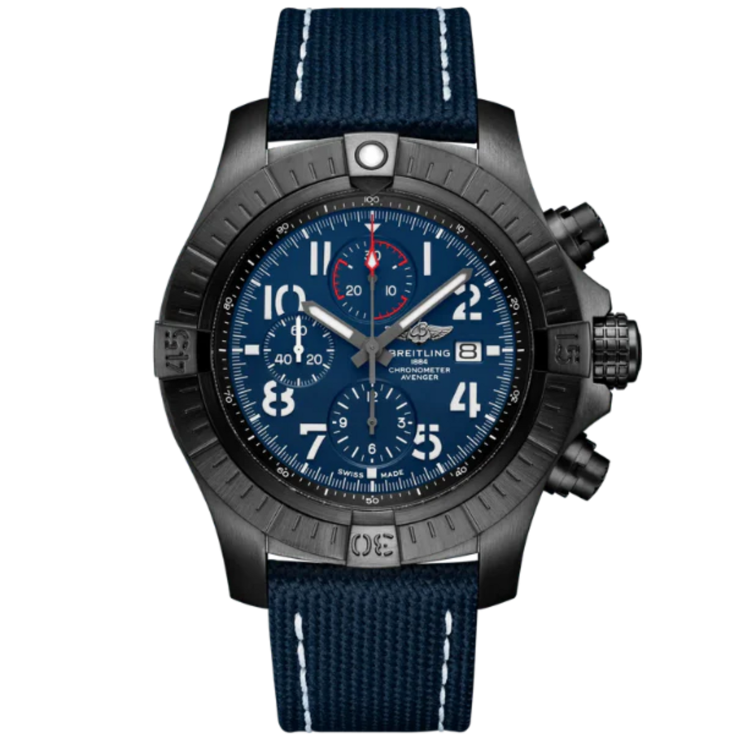SUPER AVENGER CHRONOGRAPH NIGHT MISSION 48 MM DLC-COATED TITANIUM AND BLUE DIAL