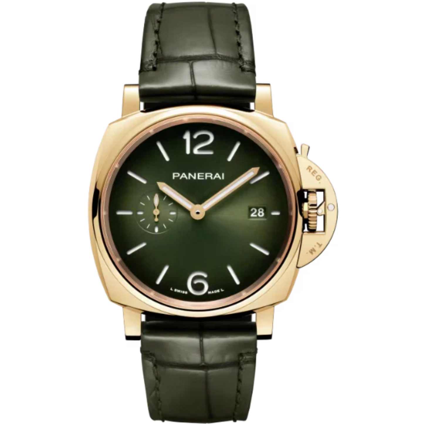 LUMINOR DUE PAM01423 42 MM YELLOW GOLD WITH GREEN DIAL