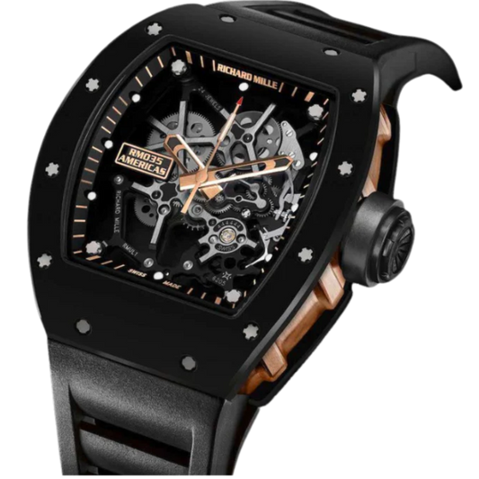 RM 035 Black Toro Manual Winding Black Rubber Strap Ceramic Case