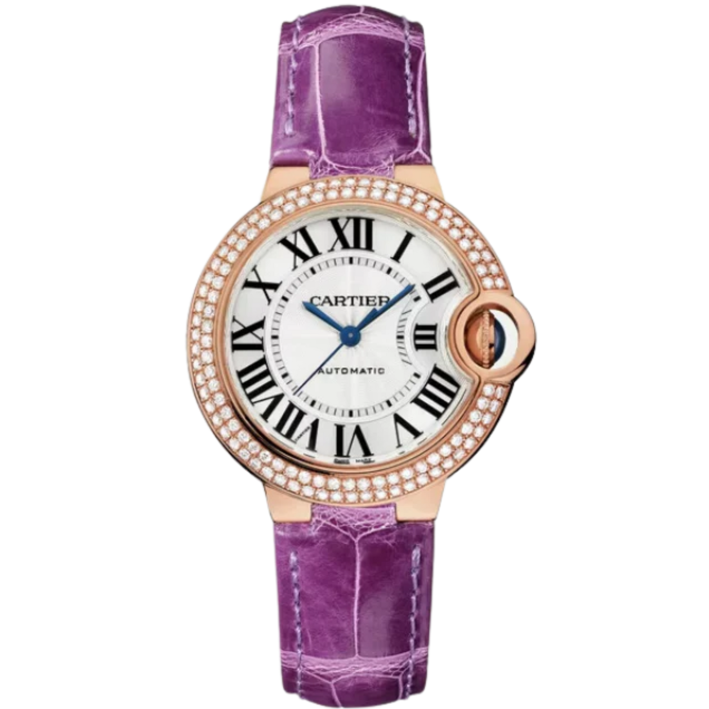 BALLON BLEU DE CARTIER 33 MM ROSE GOLD WITH SILVER GUILLOCHE LACQUER OPALINE DIAL