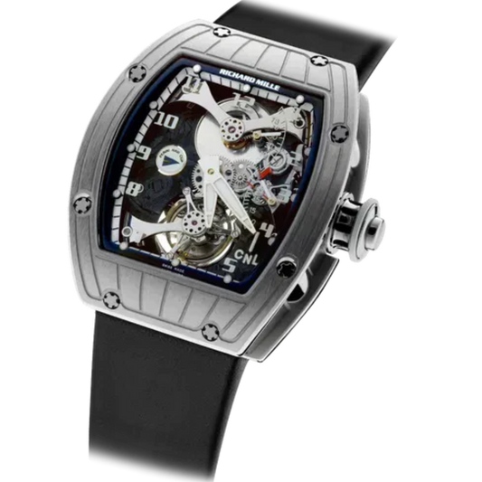 RM 014 Tourbillon Rubber Strap White Gold Case