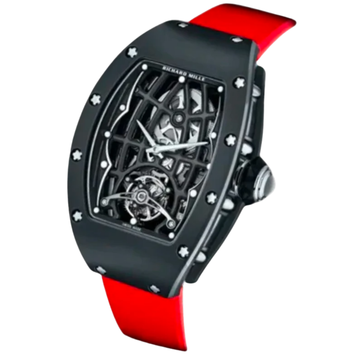 RM 74-02 Tourbillon Automatic Red Rubber Strap Ceramic Case