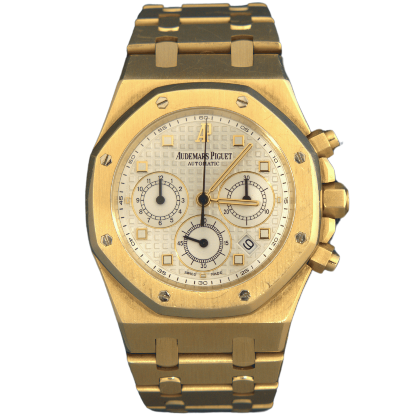 Audemars Piguet Royal Oak Chronograph Ref. 26022BA.OO.D088CR.01 39MM Yellow Gold White Dial