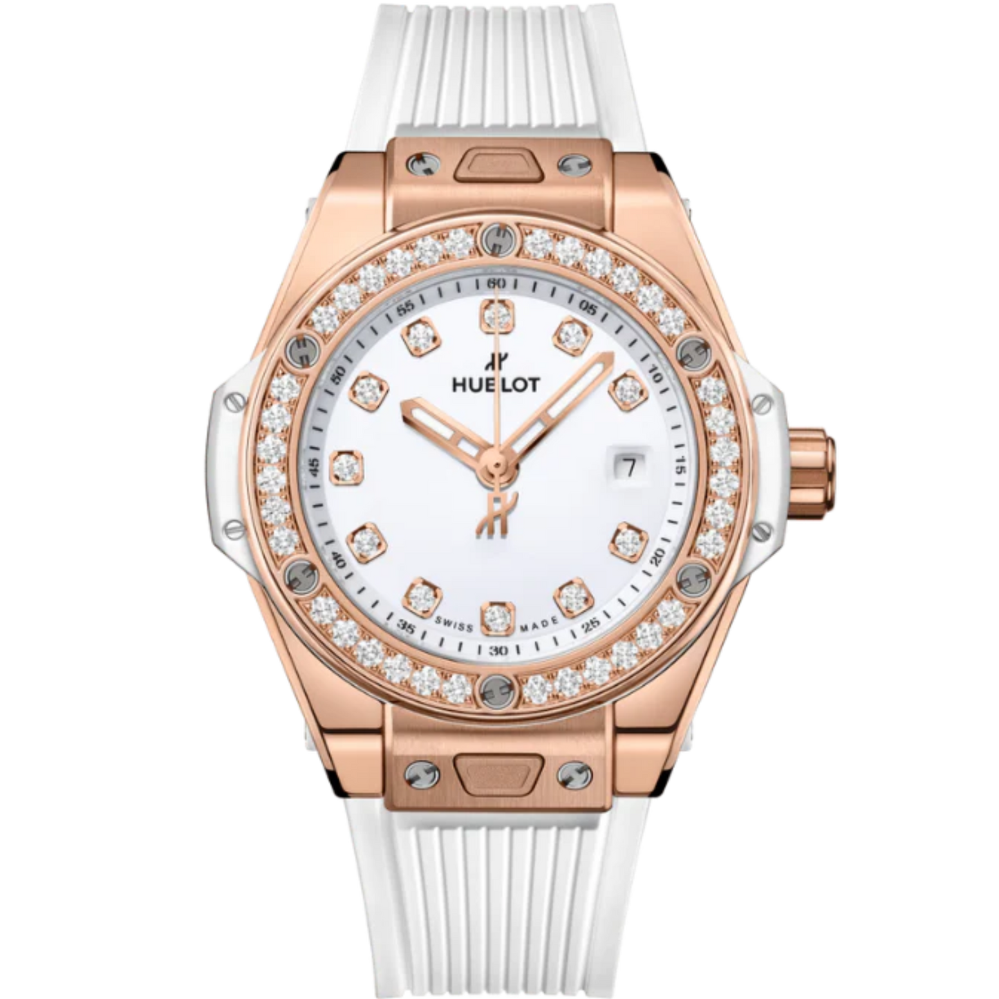 Big Bang 33mm ONE CLICK KING GOLD WHITE DIAMONDS MARKERS