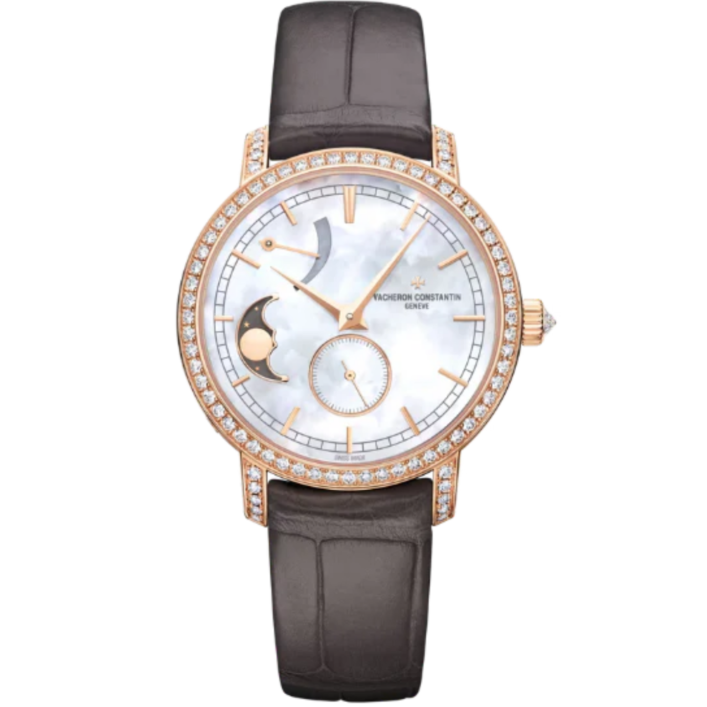 TRADITIONNELLE MOON PHASE 36 MM 18K ROSE GOLD WITH MOTHER OF PEARL DIAL