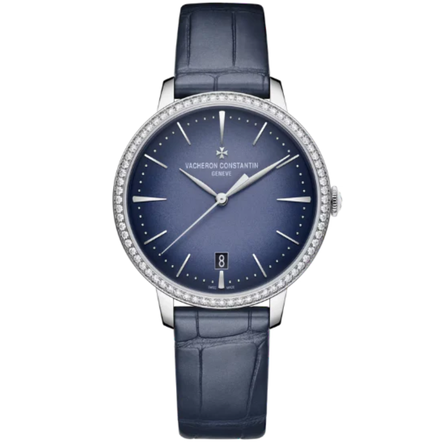 PATRIMONY SELF WINDING 36 MM 18K WHITE GOLD WITH BLUE BRASS DIAL