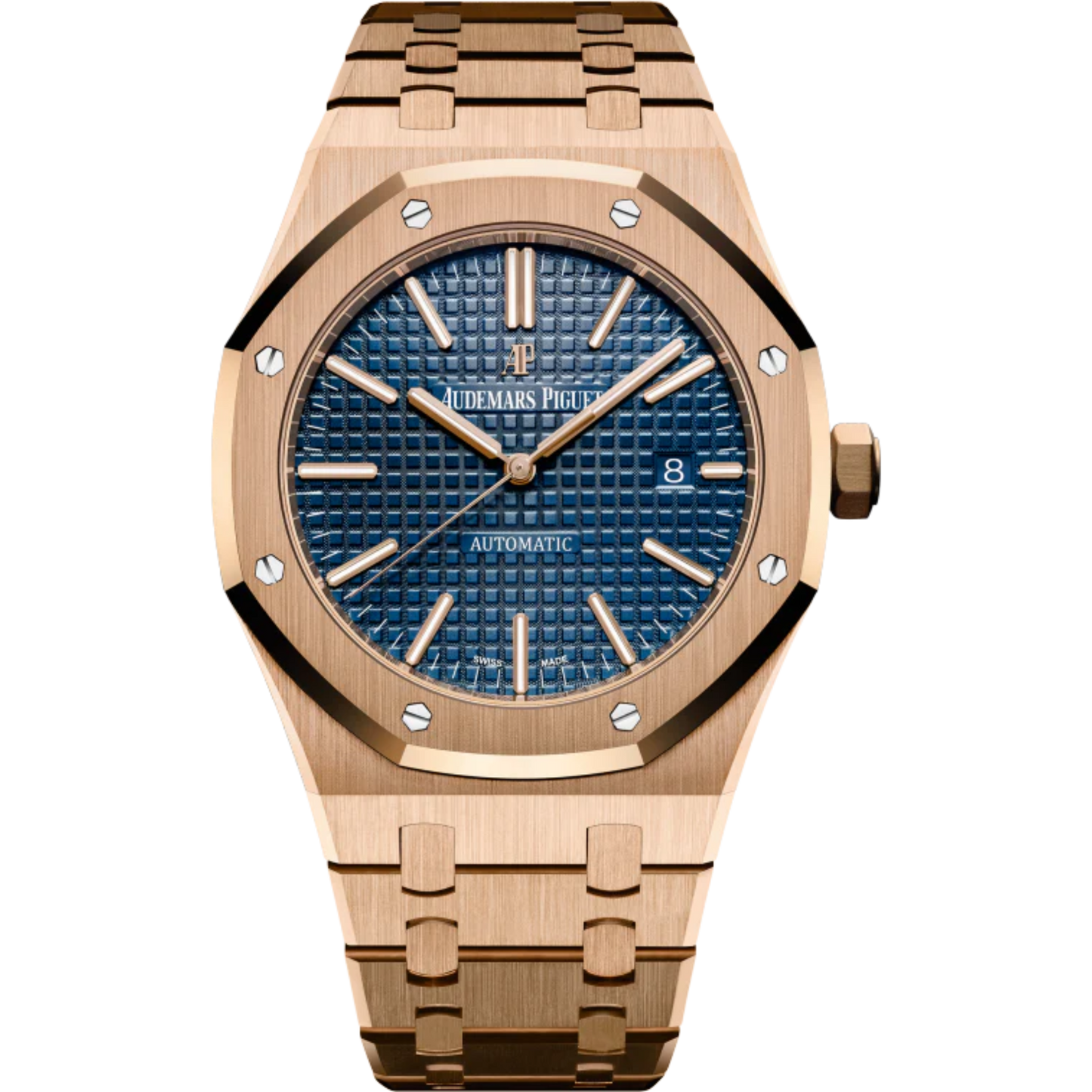 Royal Oak Selfwinding 41MM 18-Carat Pink Gold Bracelet Blue Dial With Grande Tapisserie Pattern 18-Carat Pink Gold Case