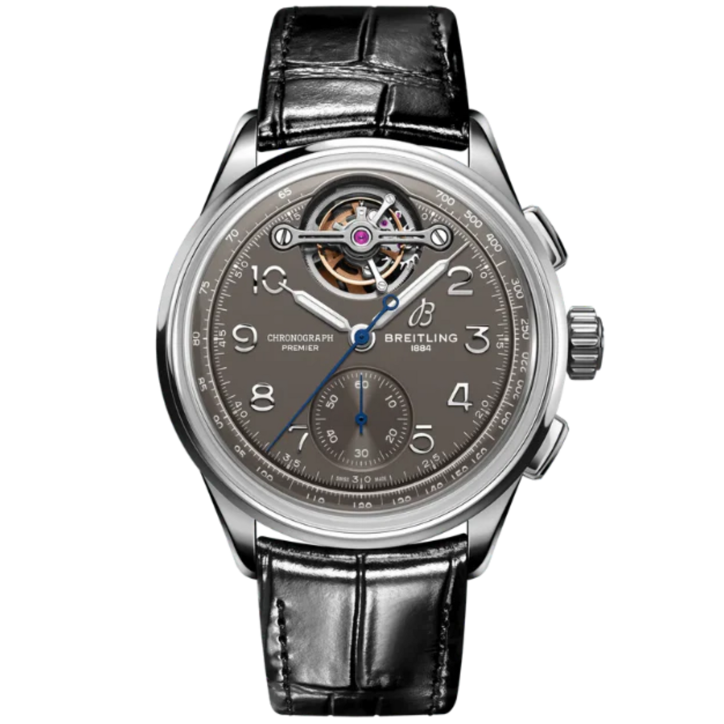 PREMIER B21 CHRONOGRAPH TOURBILLON GASTON BREITLING 42 MM 18K WHITE GOLD WITH GRAY DIAL