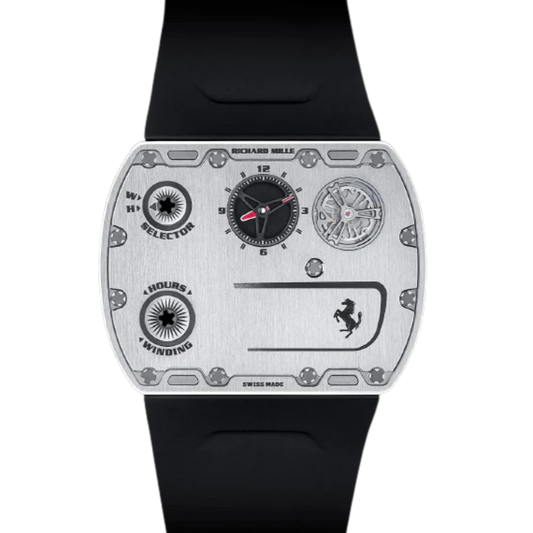 Rm-Up-01-Ferrari Manual Winding Ultraflat Rubber Strap Entire Case Is Machined From Grade 5 Titanium