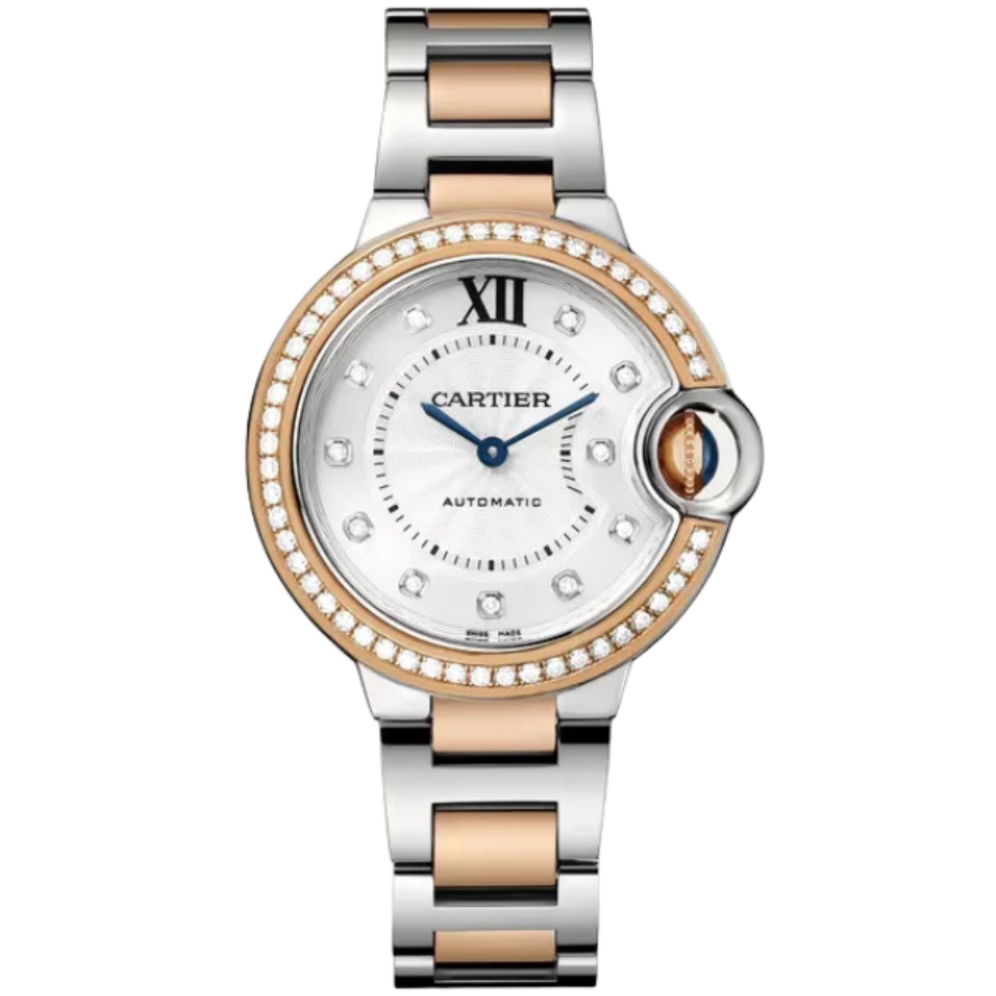 BALLON BLEU DE CARTIER 33 MM STAINLESS STEEL WITH SILVER GUILLOCHE DIAL