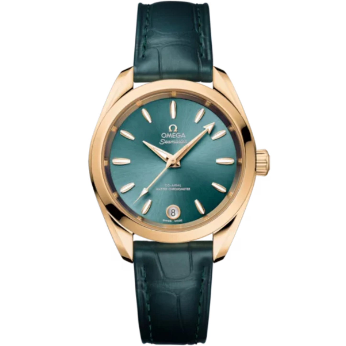 SEAMASTER AQUA TERRA SHADES 34 MM MOONSHINE™ GOLD WITH LAGOON GREEN DIAL