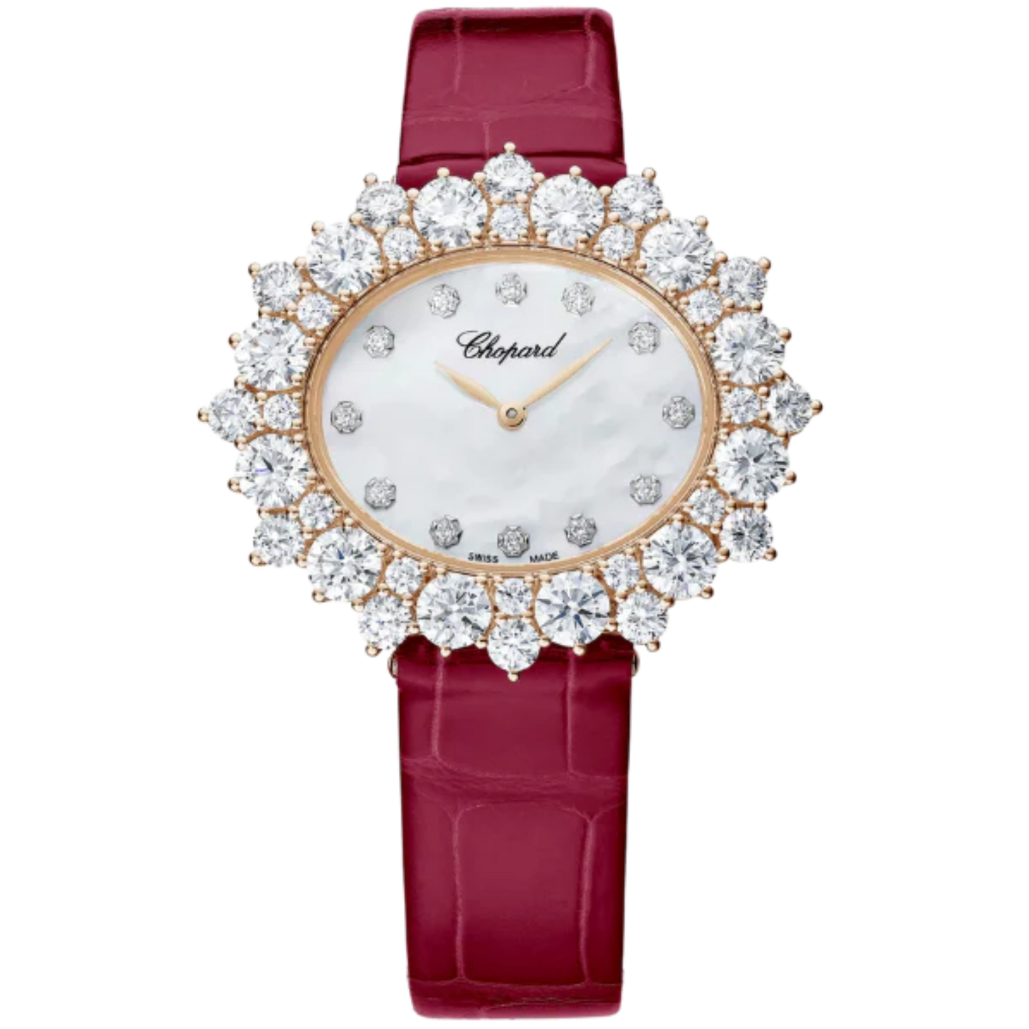 L’HEURE DU DIAMANT OVAL MEDIUM 36 MM ETHICAL ROSE GOLD WITH MOTHER OF PEARL DIAL