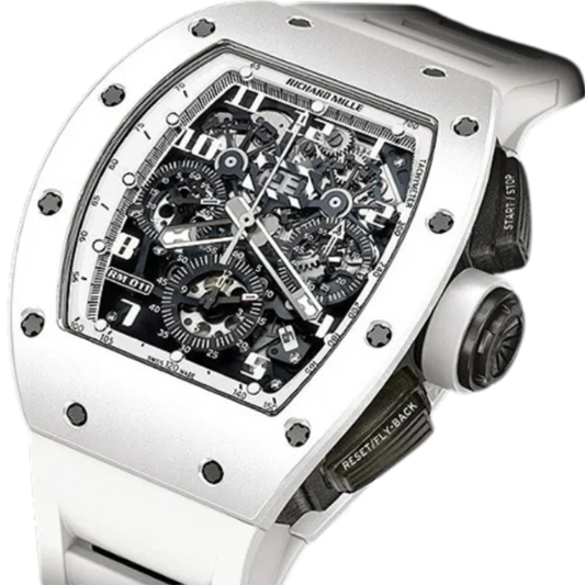 RM 011 White Ghost Felipe Massa Limited Edition Rubber Strap White Ceramic Case