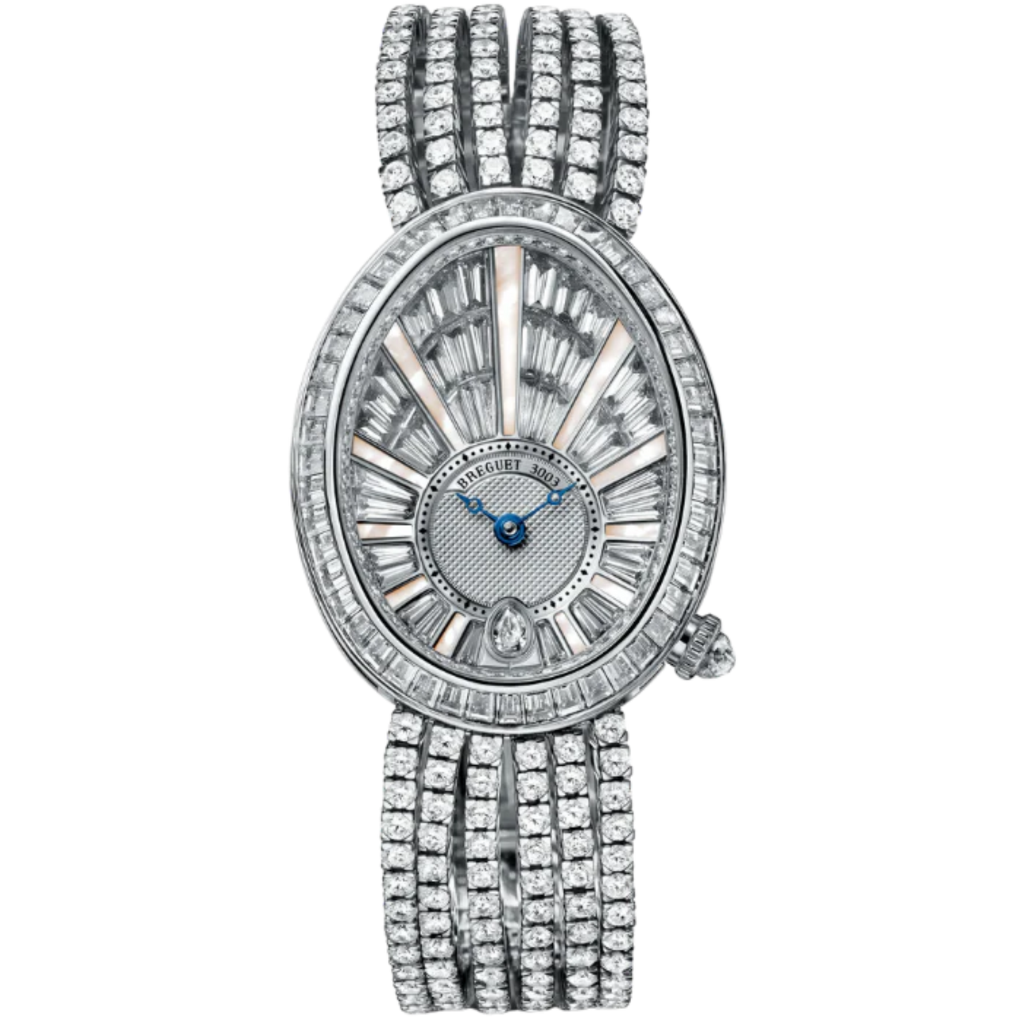 REINE DE NAPLES 8939 38 MM WHITE GOLD WITH SILVER DIAL