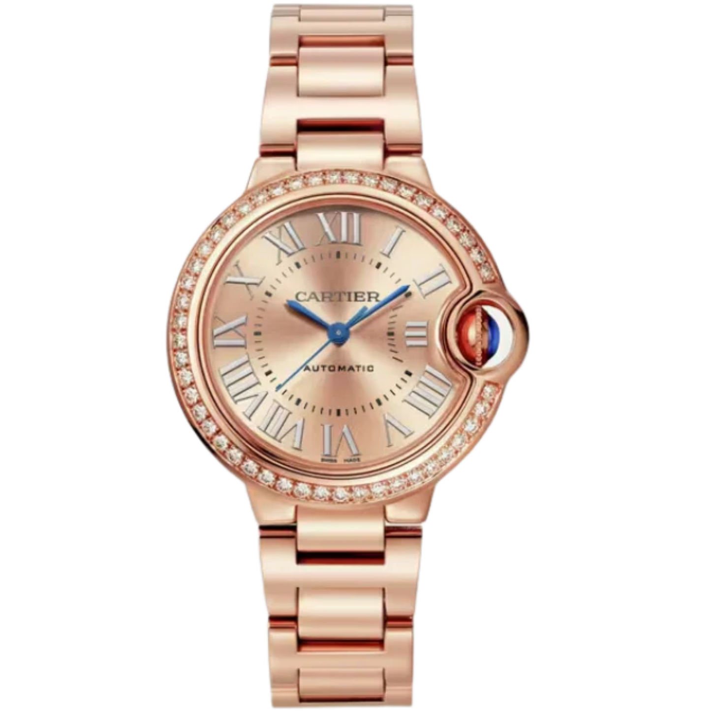 BALLON BLEU DE CARTIER 33 MM ROSE GOLD WITH ROSE GOLD SUNRAY BRUSHED DIAL