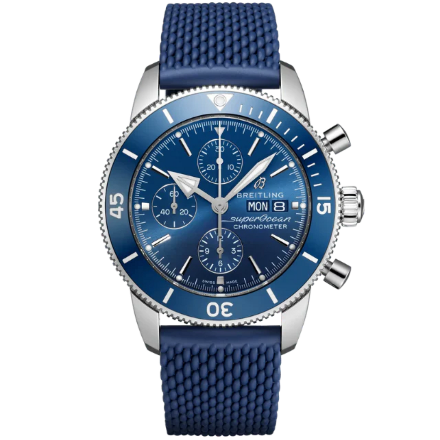 SUPEROCEAN HERITAGE CHRONOGRAPH 44 MM STAINLESS STEEL WITH BLUE DIAL