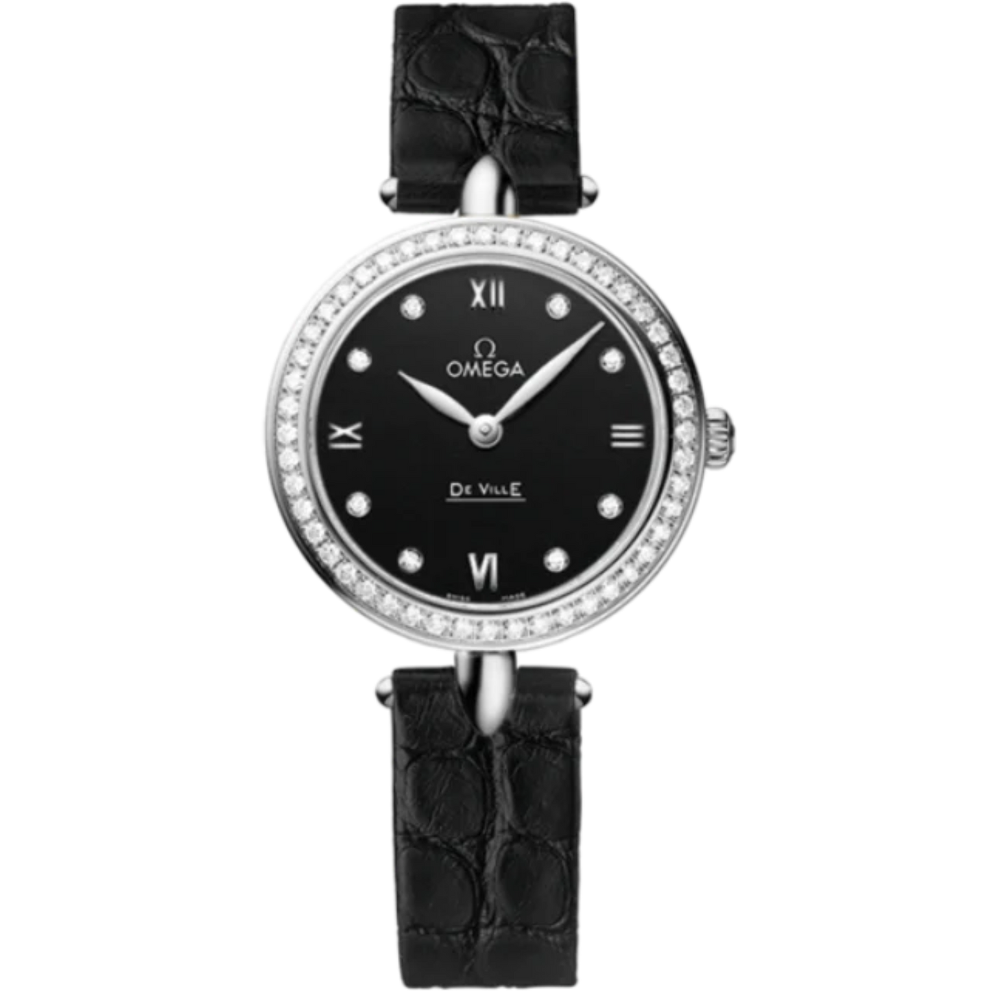 DE VILLE PRESTIGE DEWDROP 27 MM STAINLESS STEEL WITH BLACK DIAL