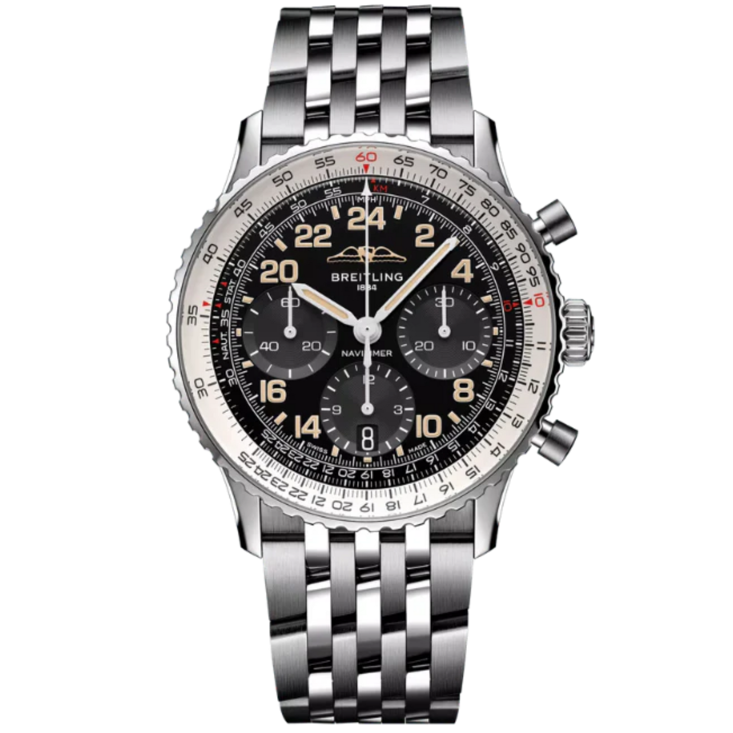 NAVITIMER B02 CHRONOGRAPH COSMONAUTE 41 MM STAINLESS STEEL WITH BLACK DIAL