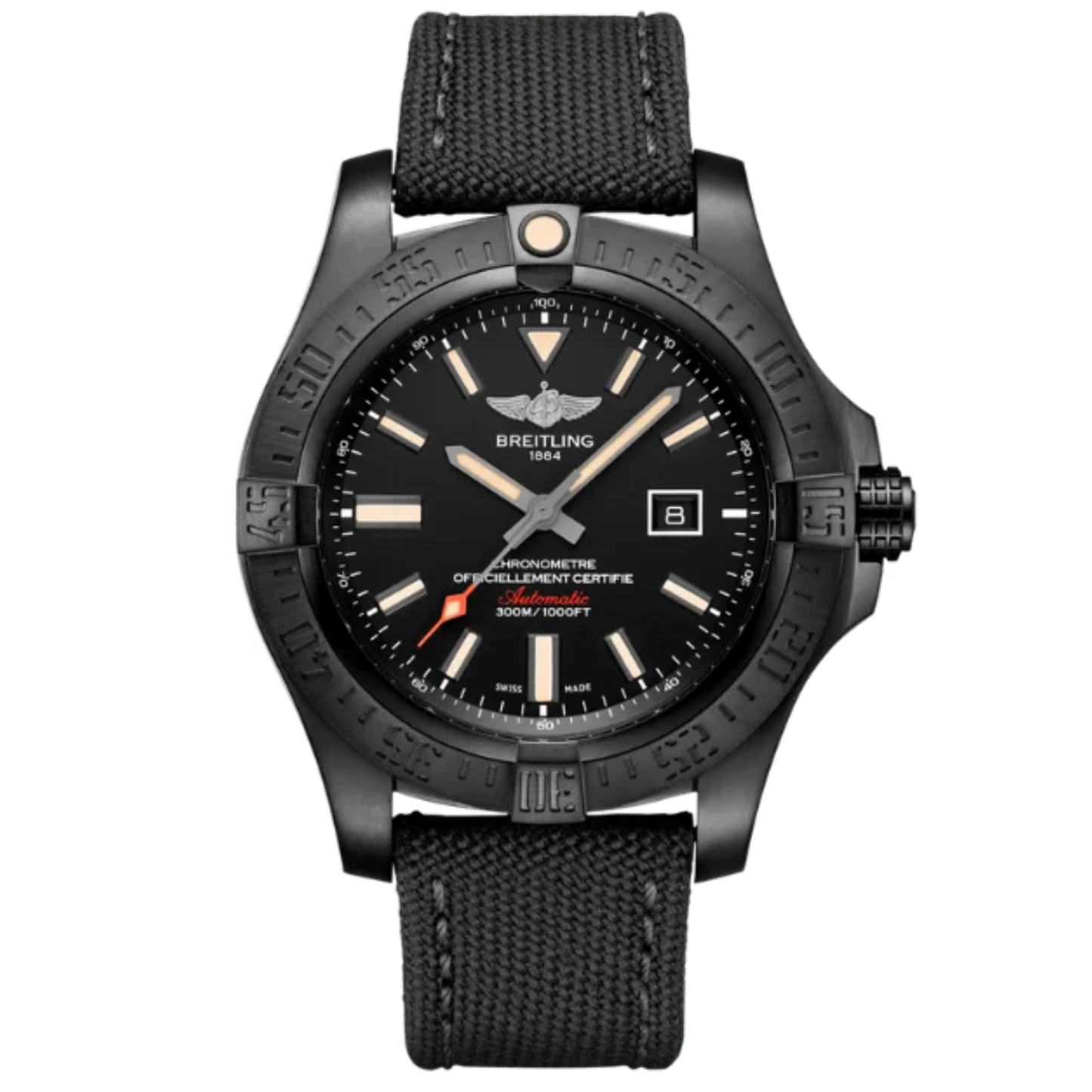 AVENGER BLACKBIRD 48 MM DLC-COATED TITANIUM WITH BLACK DIAL