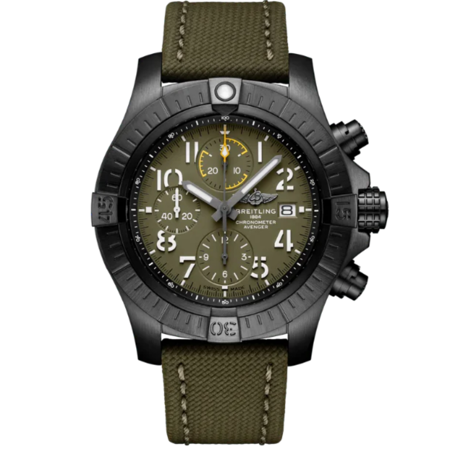 AVENGER CHRONOGRAPH NIGHT MISSION 45 MM DLC-COATED TITANIUM WITH GREEN DIAL