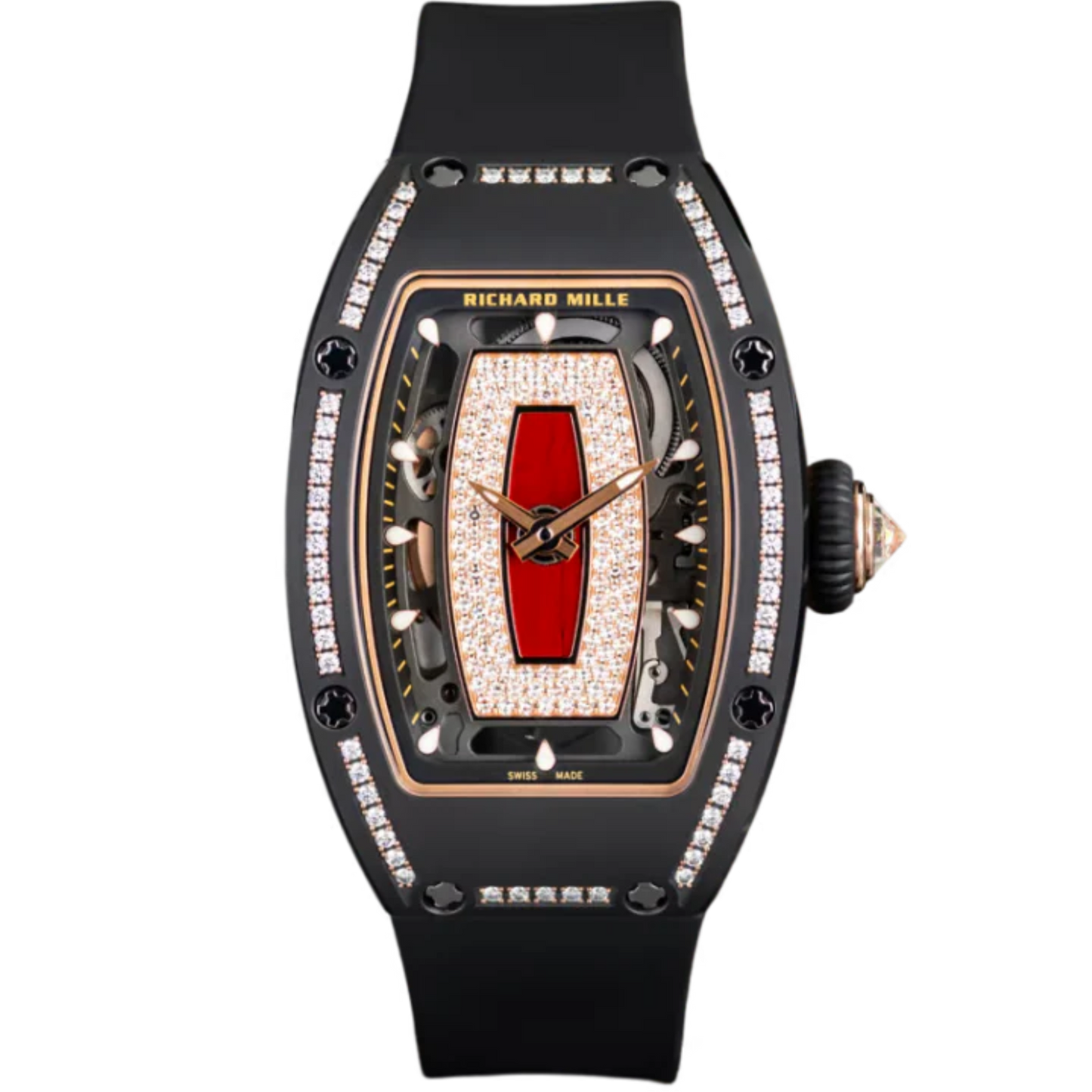 RM07 Black Ceramic Jasper Single Row Diamonds