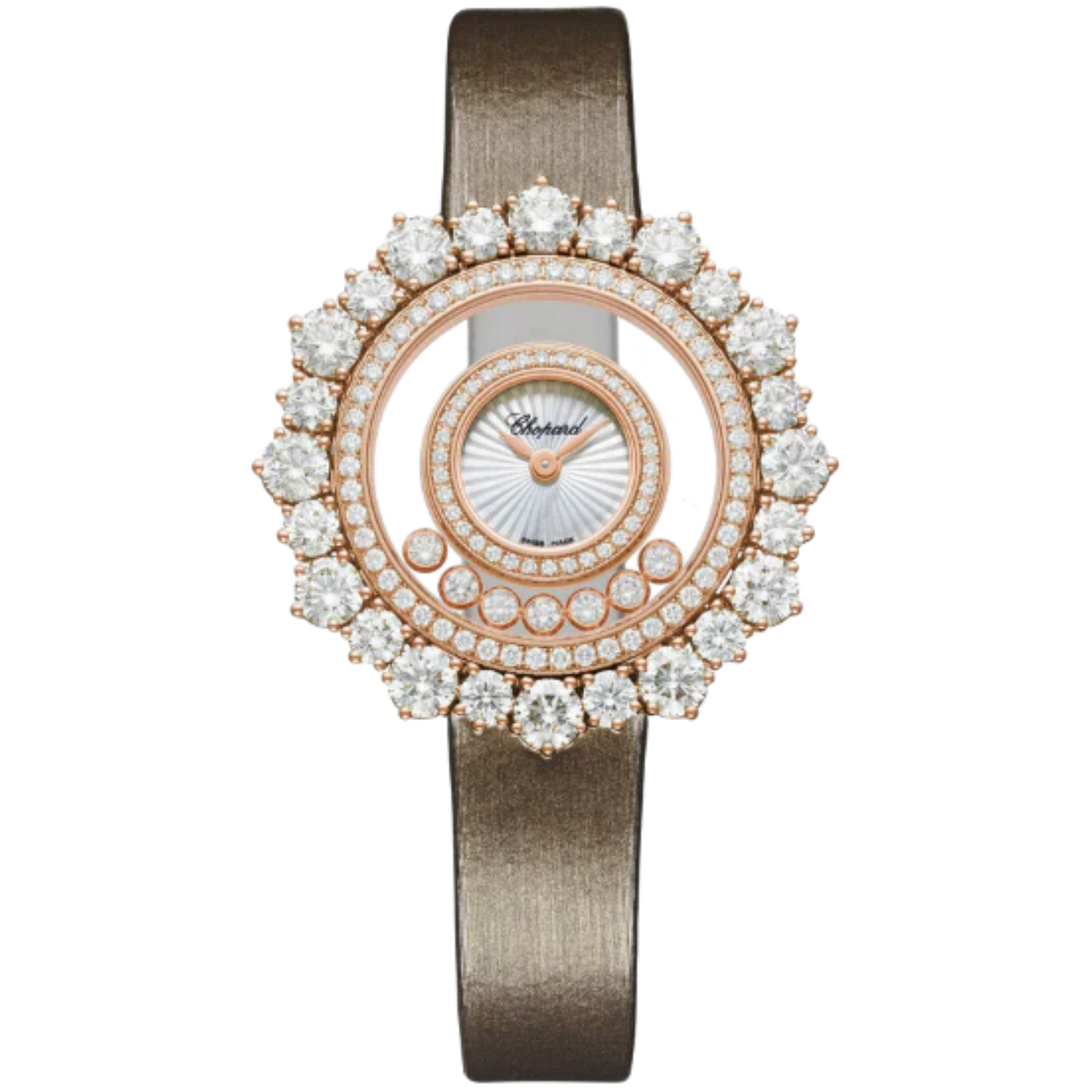 HAPPY DIAMONDS JOAILLERIE 36 MM ETHICAL ROSE GOLD WITH MOTHER OF PEARL DIAL