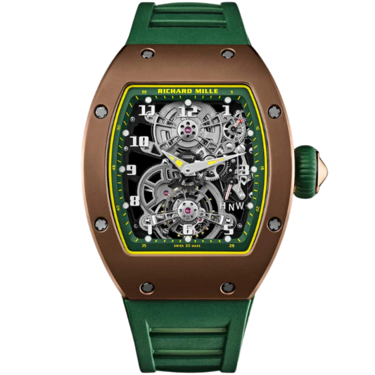 RM 17-01 Tourbillon Brown Cermet Rubber Strap Skeleton Dial Warm-Toned Brown Cermet Case and Bezel